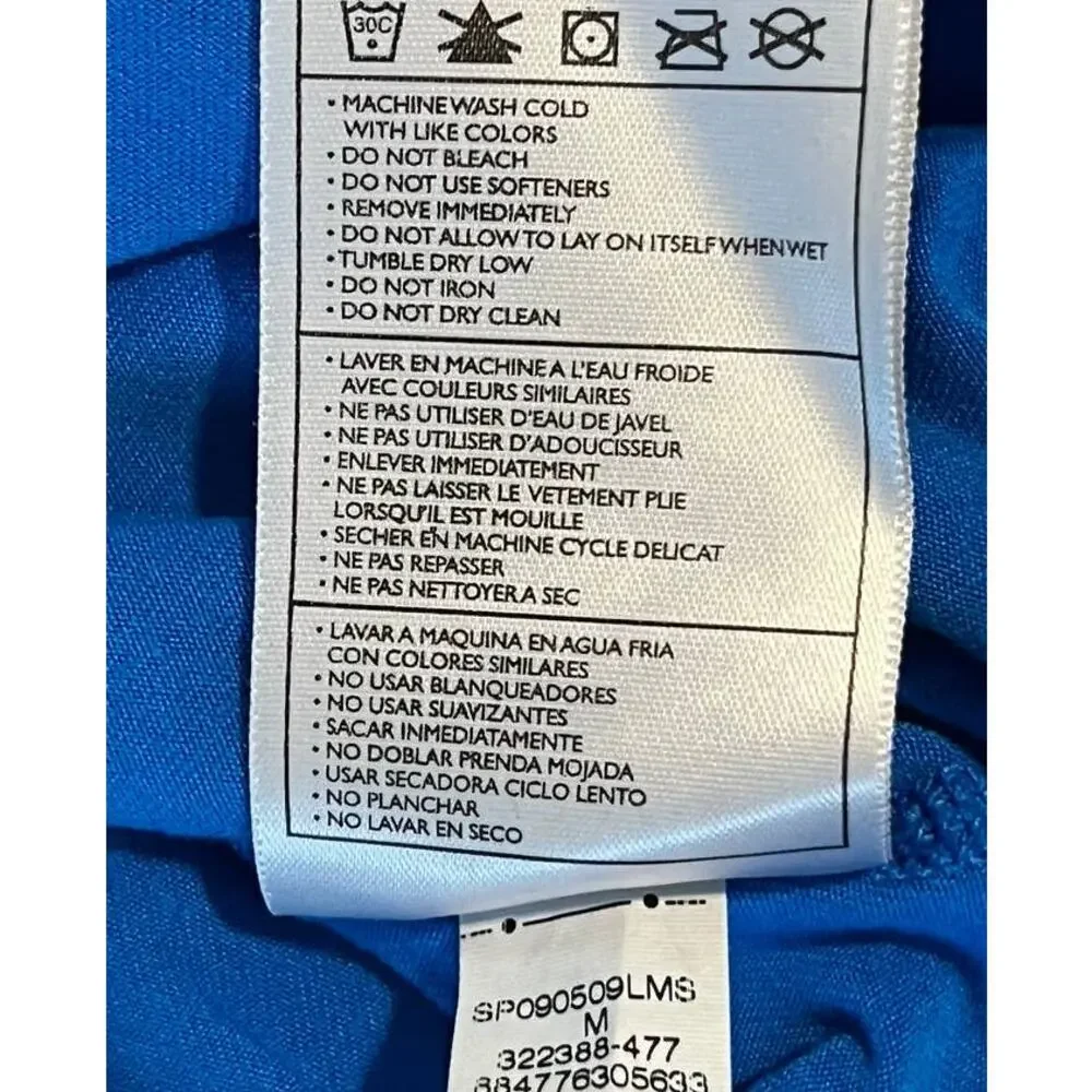 Nike FITDRY Tee Shirt SZ M Bright Blue Athletic Fitted Running Workout Marathon